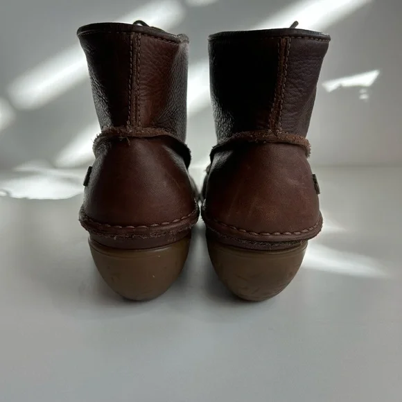 EL NATURALISTA Women's Brown Laceup Leather Ankle Boots SIZE 8 UK 38 RANA THARU - Picture 5 of 13